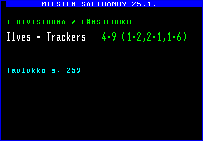 YLEn teksti-tv: Ilves - Trackers